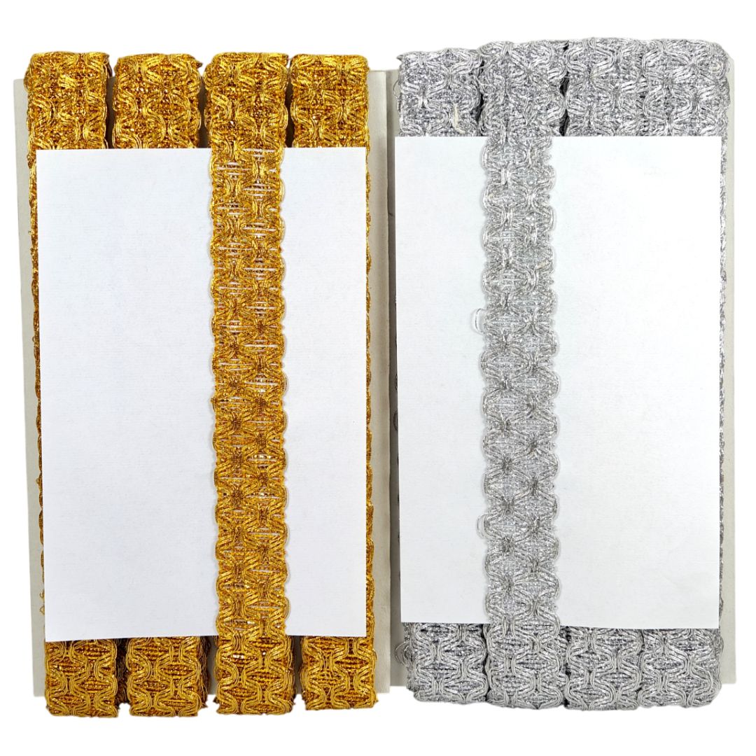 Two textured bookends, one gold and one gray, on a white background.